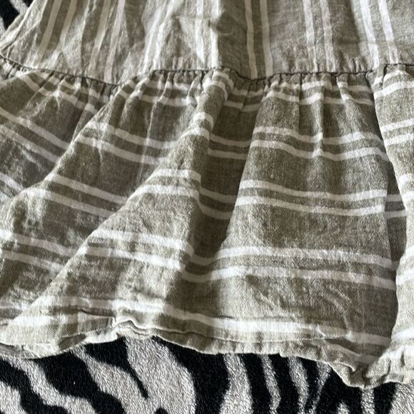 BCBGeneration grey white striped halter linen beach summer vacation dress - Picture 3 of 10